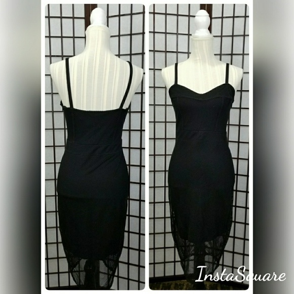 Express Dresses & Skirts - Express Sleeveless Mesh Bodycon Dress Black